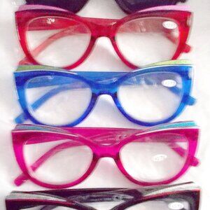 SET OF FIVE PAIRS  OF 3.75 READING GLASSES 4 READERS ONE SUNGLASSES ALL 1 PRICE